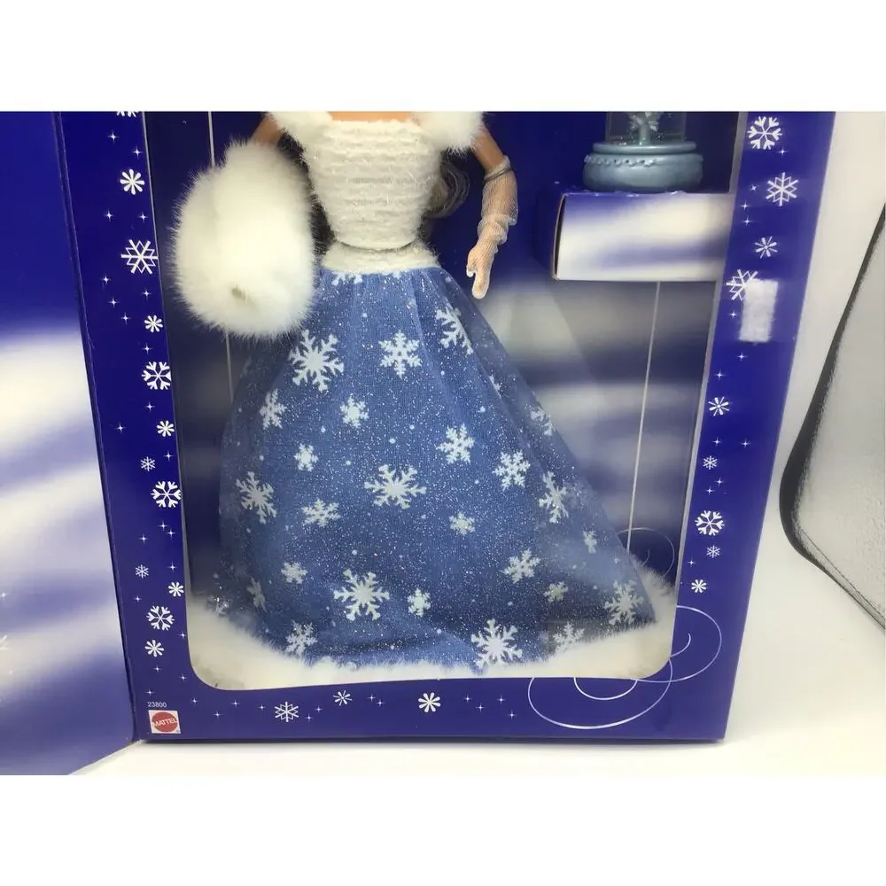 1999 Mattel Snow Sensation Barbie Doll Mini Snowglobe NRFB NIB 23800 Blue Gown